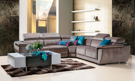 Sala L mod: E-03 acabados en madera cedro, 4 cabeceras de matraca.